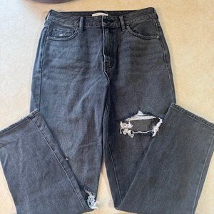 PacSun Distressed Black Mom Jeans Size 28